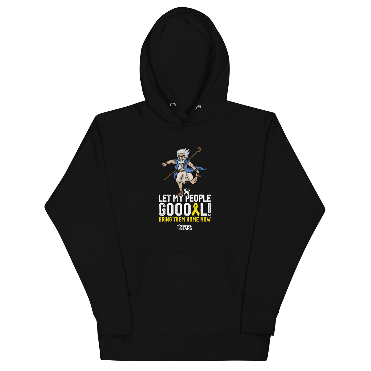 Moses Mascot Let My People GOOOAL Ribbon Unisex Hoodie (100% Donation)
