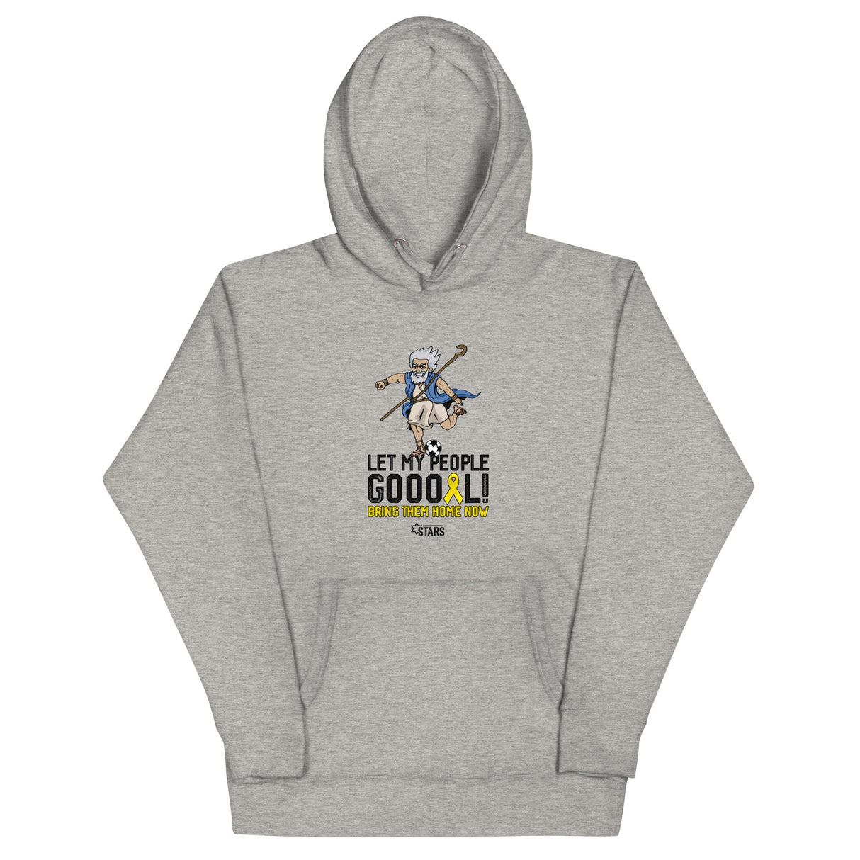 Moses Mascot Let My People GOOOAL Ribbon Unisex Hoodie (100% Donation)
