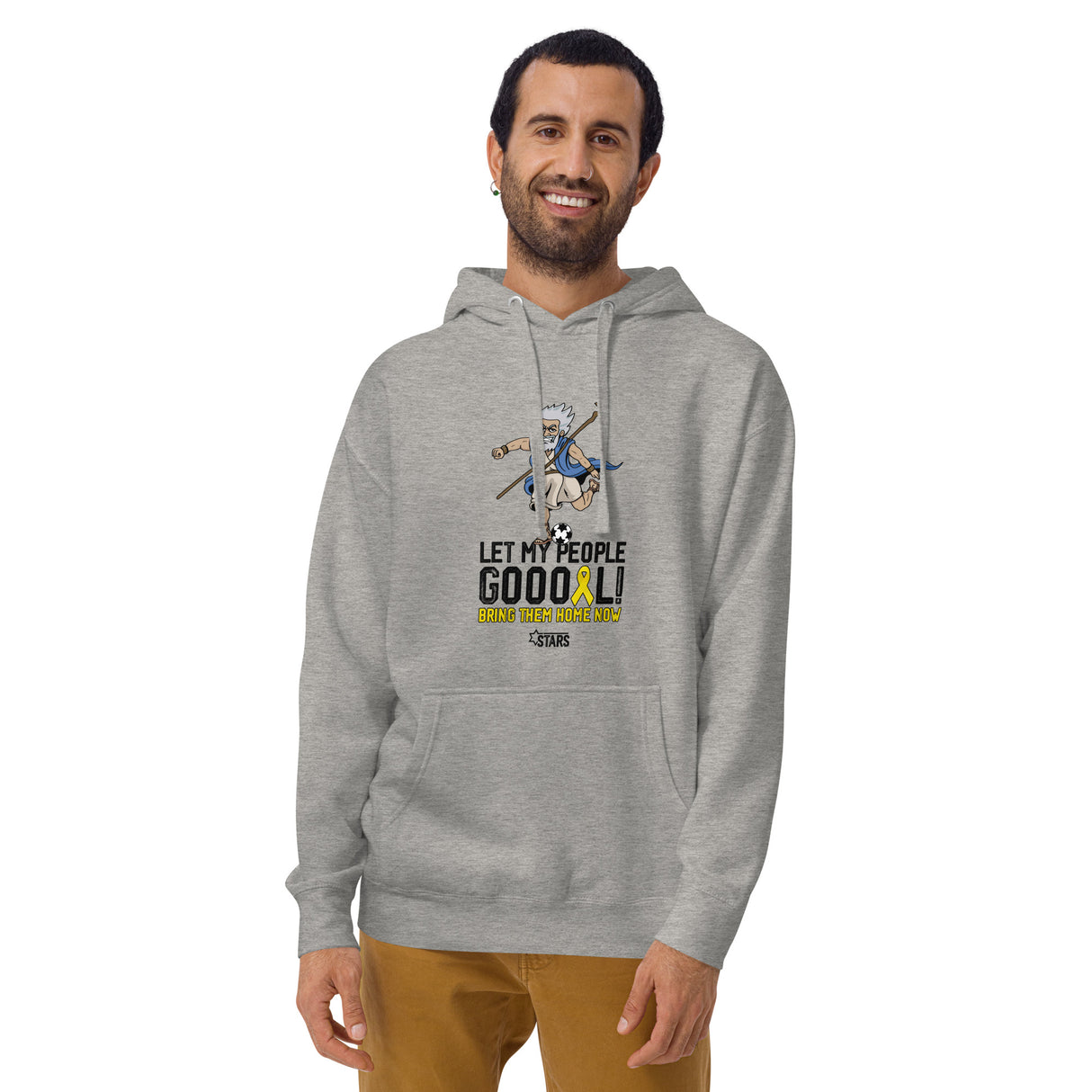 Moses Mascot Let My People GOOOAL Ribbon Unisex Hoodie (100% Donation)
