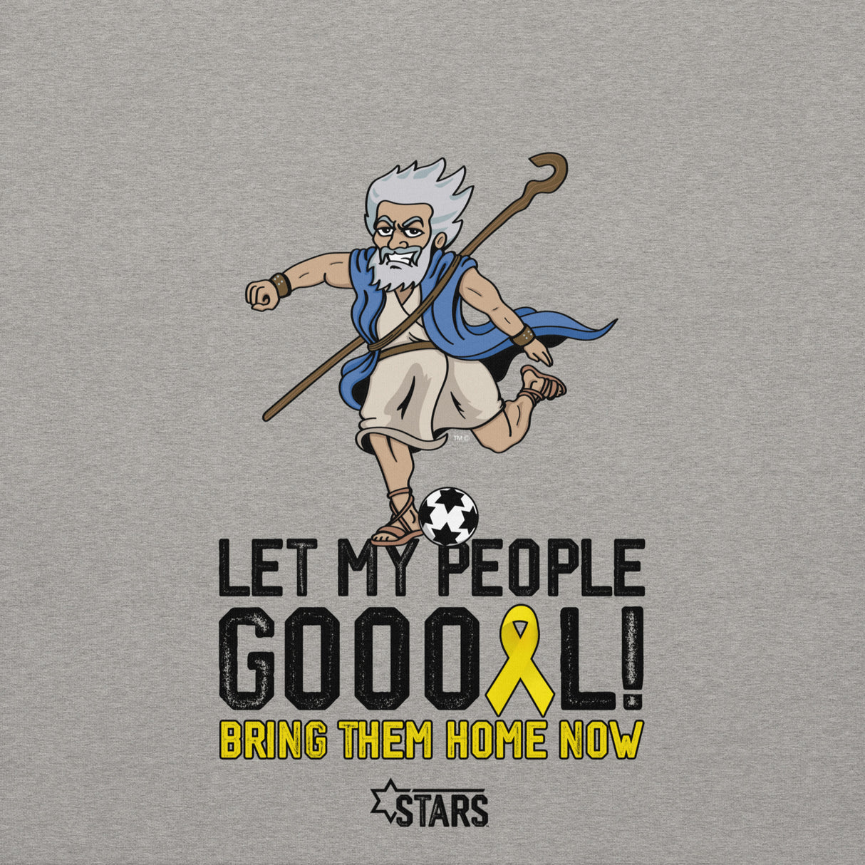 Moses Mascot Let My People GOOOAL Ribbon Unisex Hoodie (100% Donation)