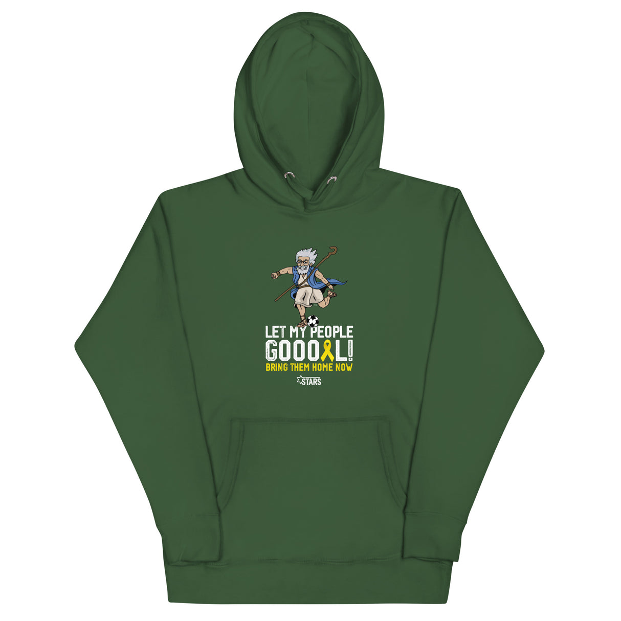 Moses Mascot Let My People GOOOAL Ribbon Unisex Hoodie (100% Donation)
