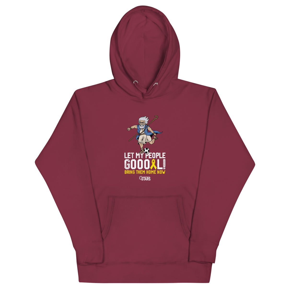 Moses Mascot Let My People GOOOAL Ribbon Unisex Hoodie (100% Donation)