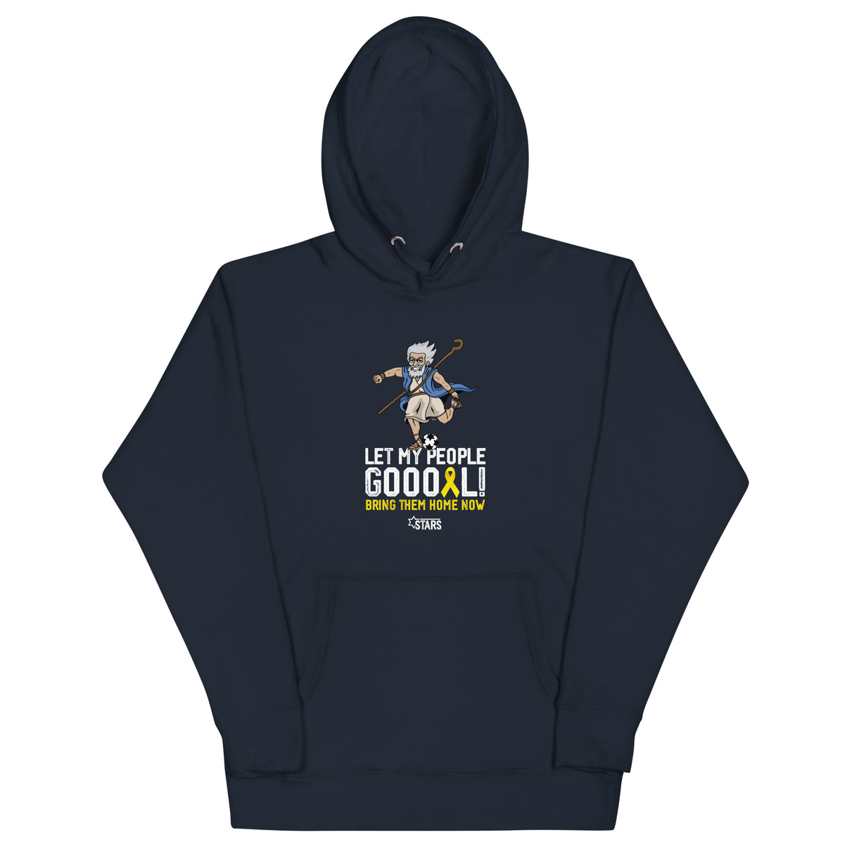 Moses Mascot Let My People GOOOAL Ribbon Unisex Hoodie (100% Donation)