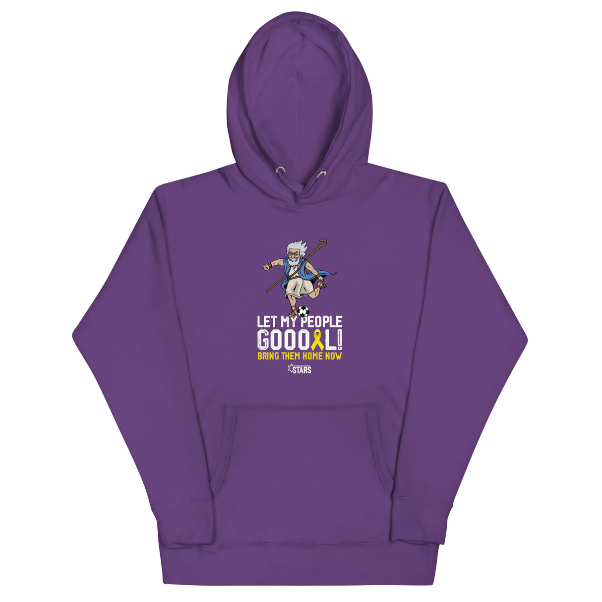 Moses Mascot Let My People GOOOAL Ribbon Unisex Hoodie (100% Donation)