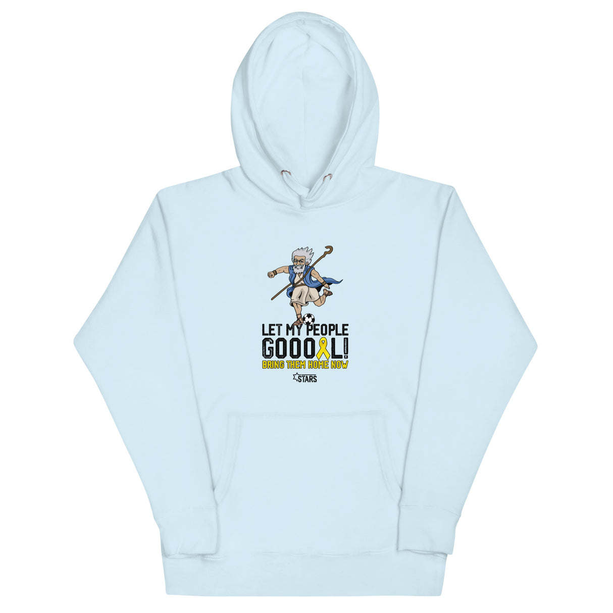 Moses Mascot Let My People GOOOAL Ribbon Unisex Hoodie (100% Donation)