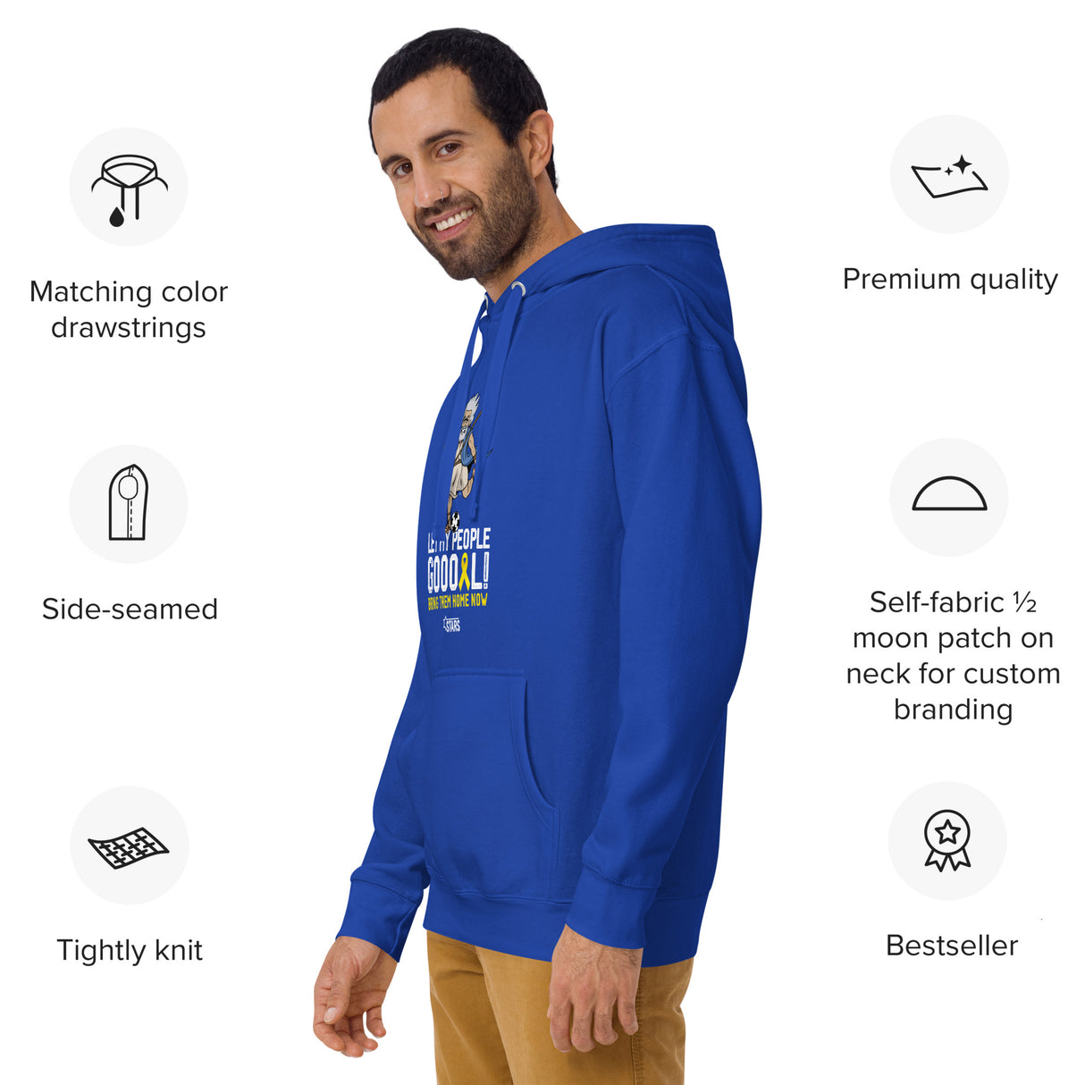 Moses Mascot Let My People GOOOAL Ribbon Unisex Hoodie (100% Donation)