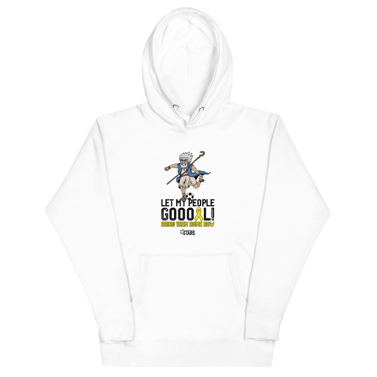 Moses Mascot Let My People GOOOAL Ribbon Unisex Hoodie (100% Donation)