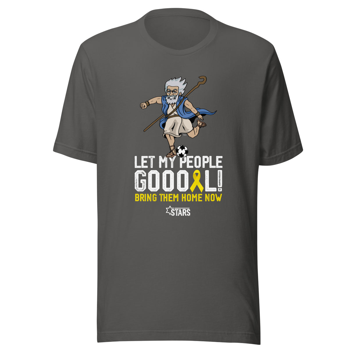 Moses Mascot Let My People GOOOAL Ribbon Unisex T-shirt (100% Donation)