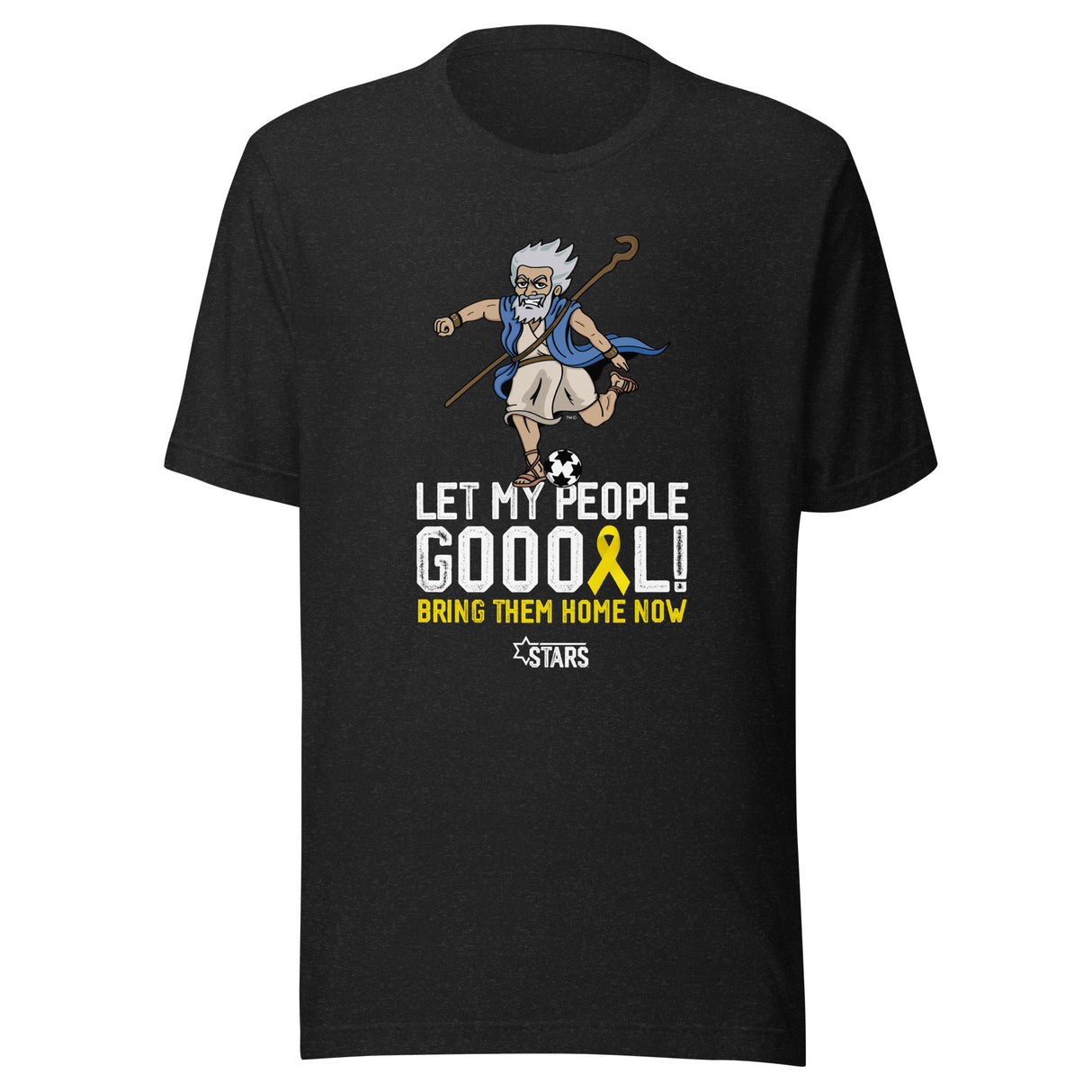 Moses Mascot Let My People GOOOAL Ribbon Unisex T-shirt (100% Donation)