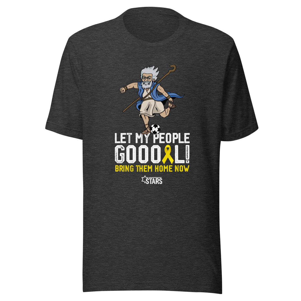 Moses Mascot Let My People GOOOAL Ribbon Unisex T-shirt (100% Donation)