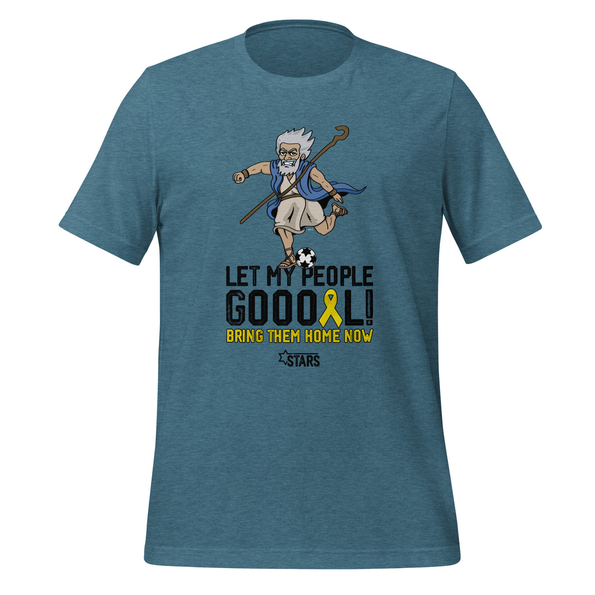 Moses Mascot Let My People GOOOAL Ribbon Unisex T-shirt (100% Donation)