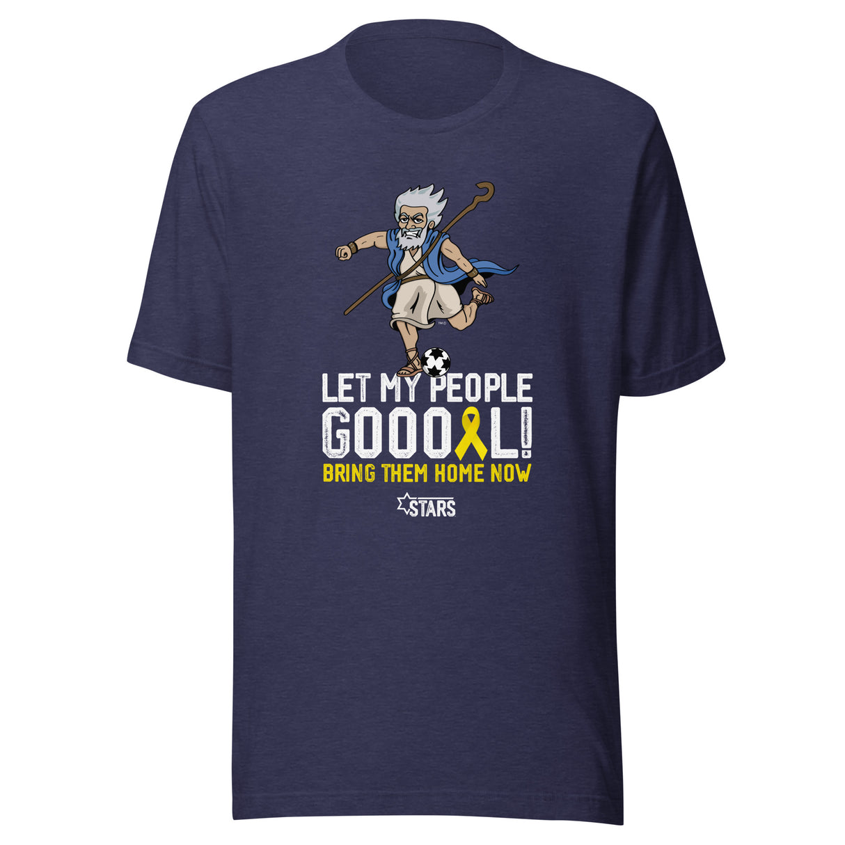 Moses Mascot Let My People GOOOAL Ribbon Unisex T-shirt (100% Donation)