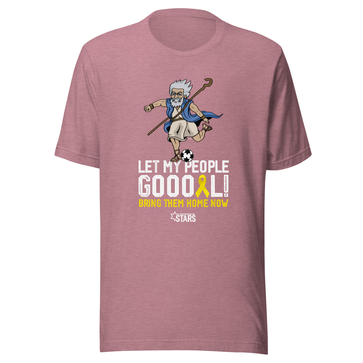 Moses Mascot Let My People GOOOAL Ribbon Unisex T-shirt (100% Donation)