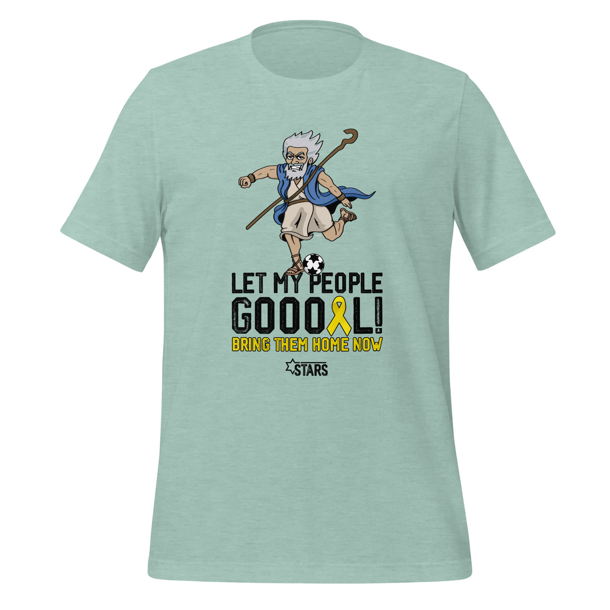 Moses Mascot Let My People GOOOAL Ribbon Unisex T-shirt (100% Donation)