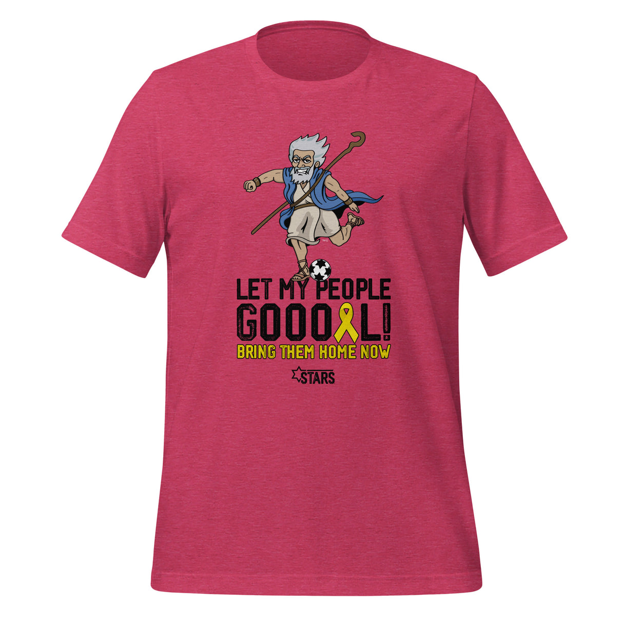 Moses Mascot Let My People GOOOAL Ribbon Unisex T-shirt (100% Donation)