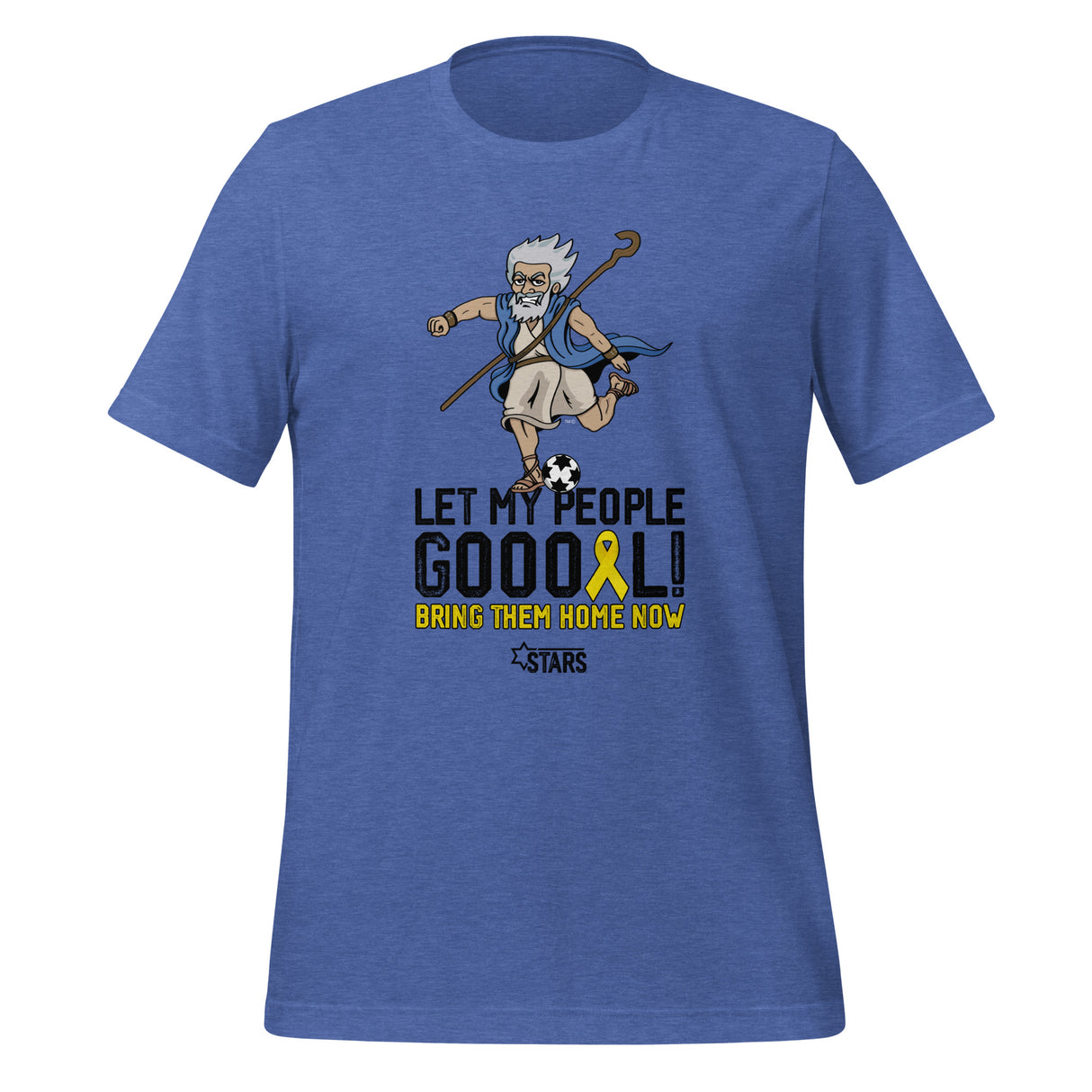 Moses Mascot Let My People GOOOAL Ribbon Unisex T-shirt (100% Donation)