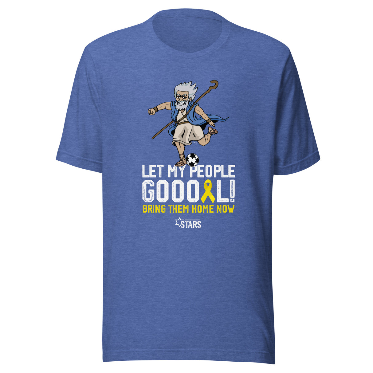 Moses Mascot Let My People GOOOAL Ribbon Unisex T-shirt (100% Donation)