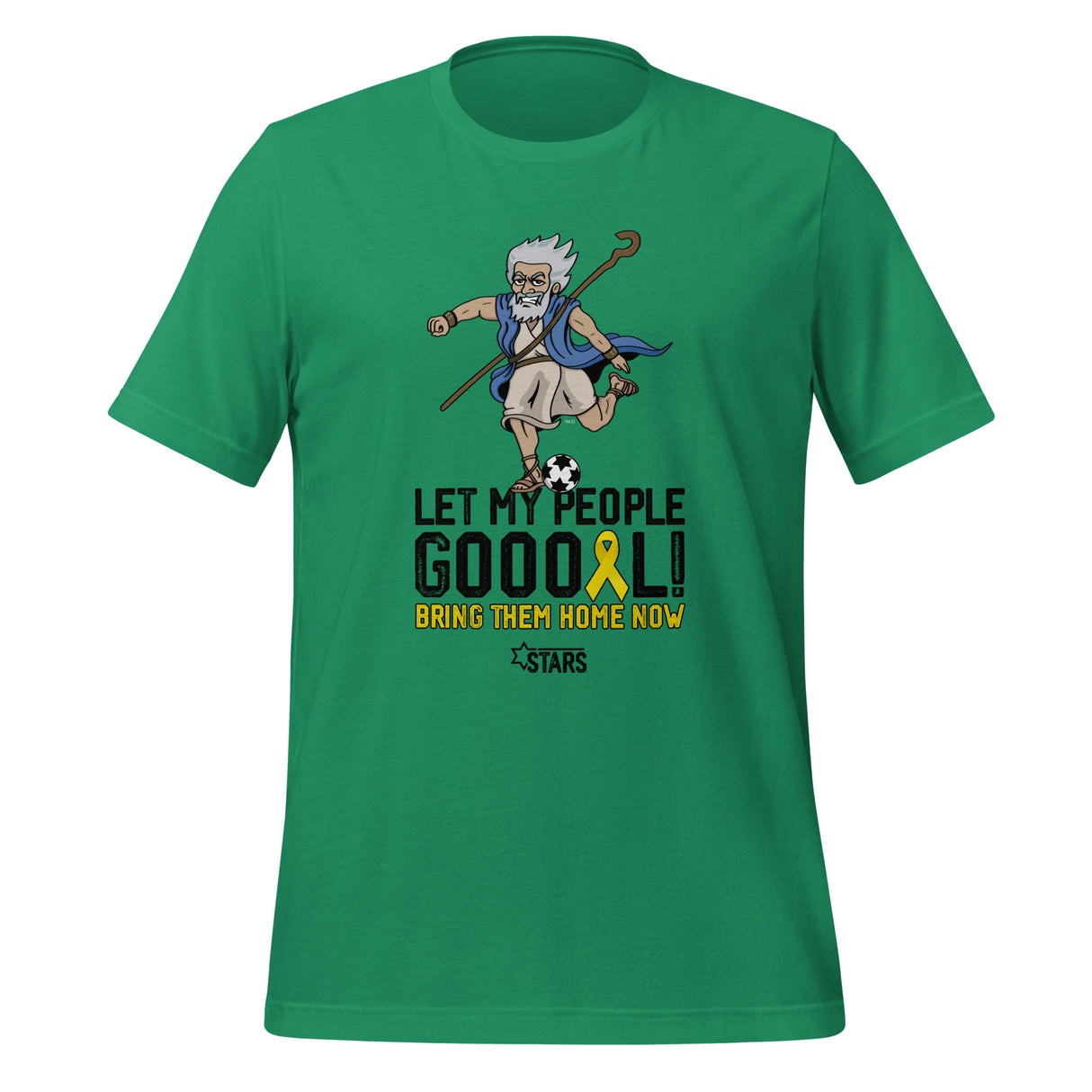 Moses Mascot Let My People GOOOAL Ribbon Unisex T-shirt (100% Donation)