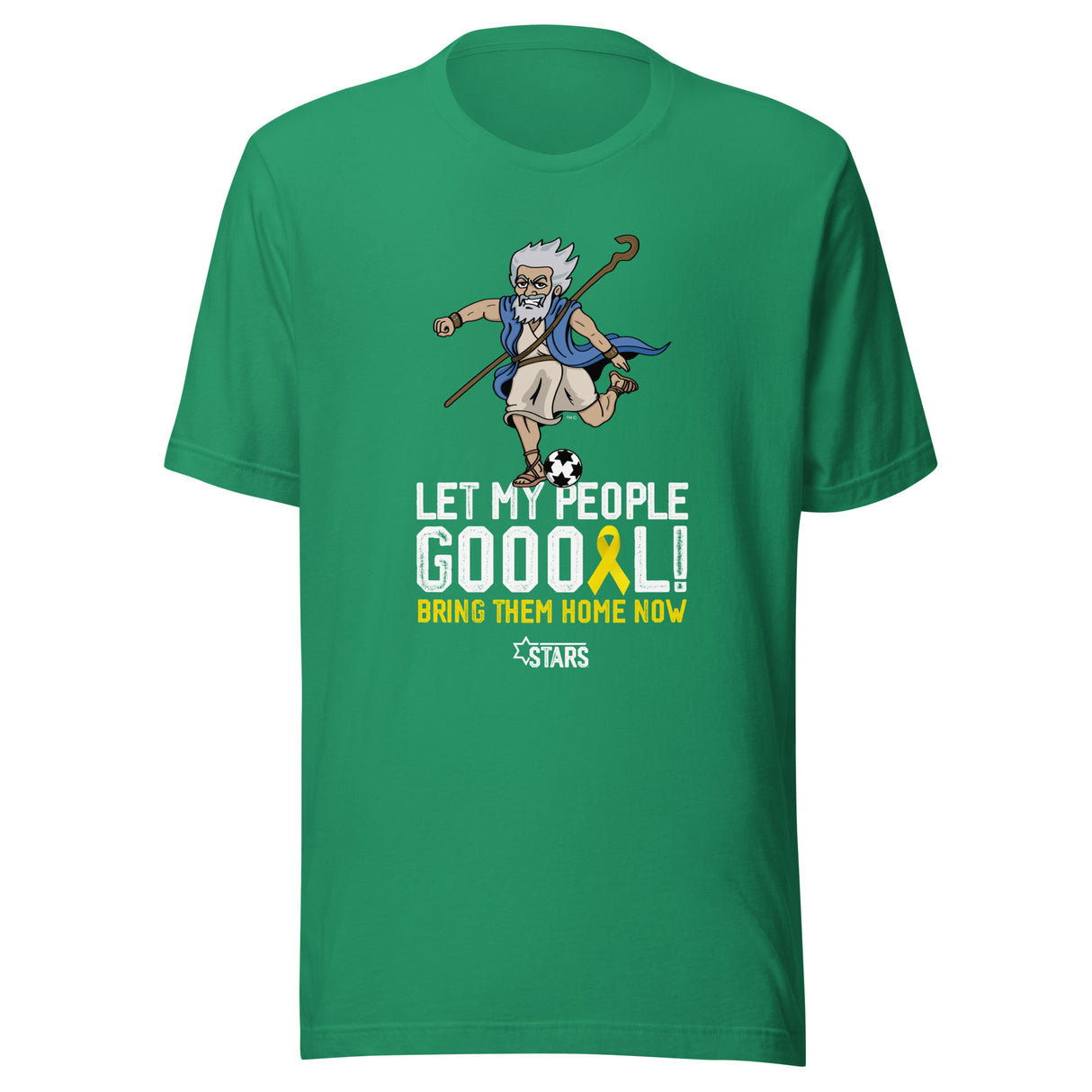 Moses Mascot Let My People GOOOAL Ribbon Unisex T-shirt (100% Donation)