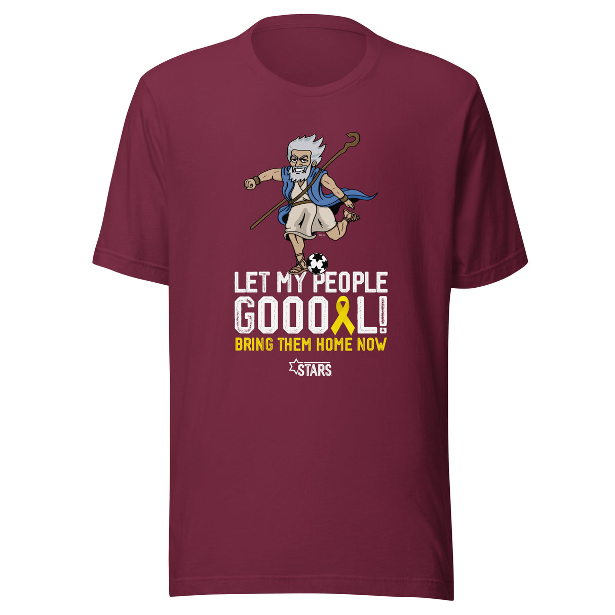 Moses Mascot Let My People GOOOAL Ribbon Unisex T-shirt (100% Donation)