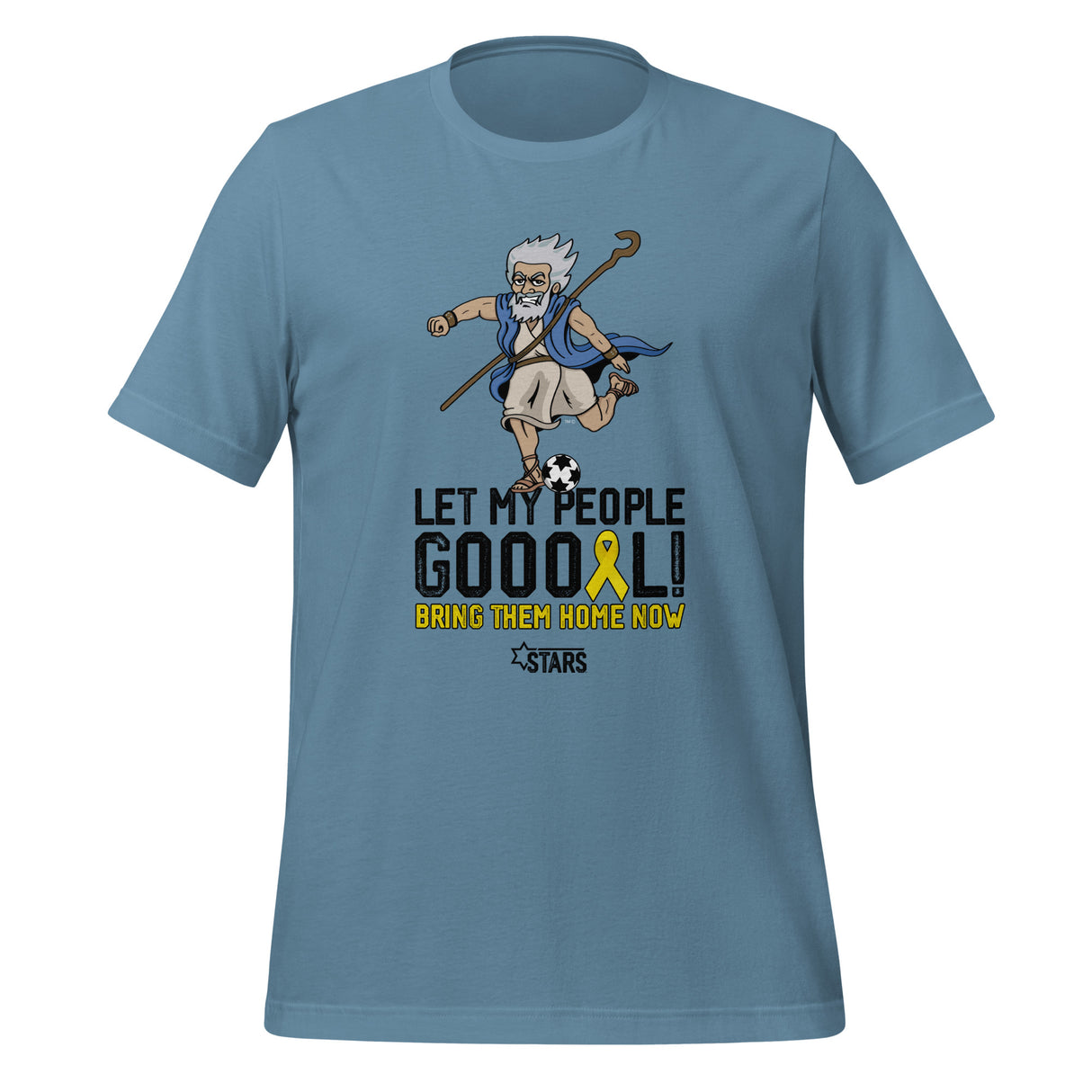 Moses Mascot Let My People GOOOAL Ribbon Unisex T-shirt (100% Donation)