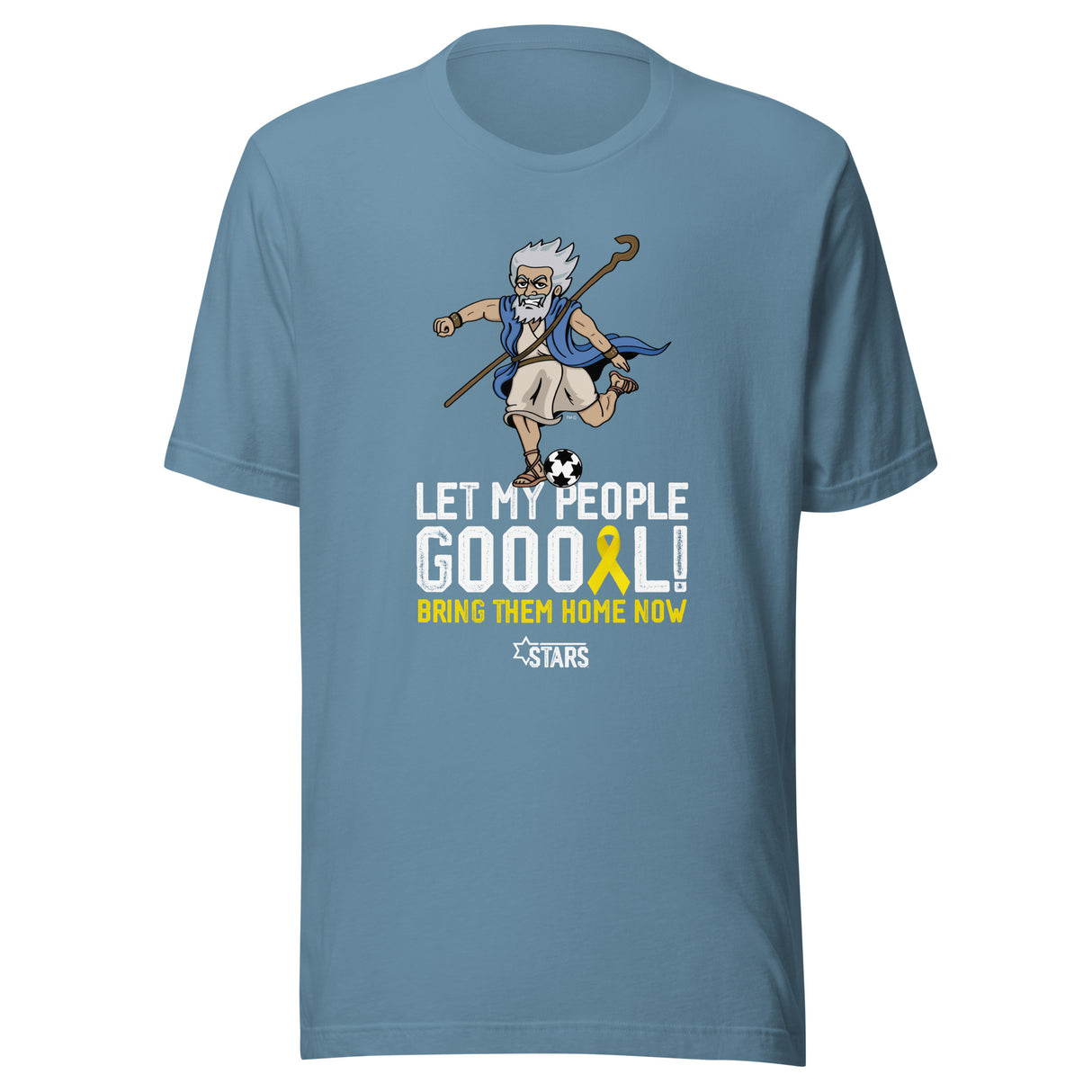 Moses Mascot Let My People GOOOAL Ribbon Unisex T-shirt (100% Donation)