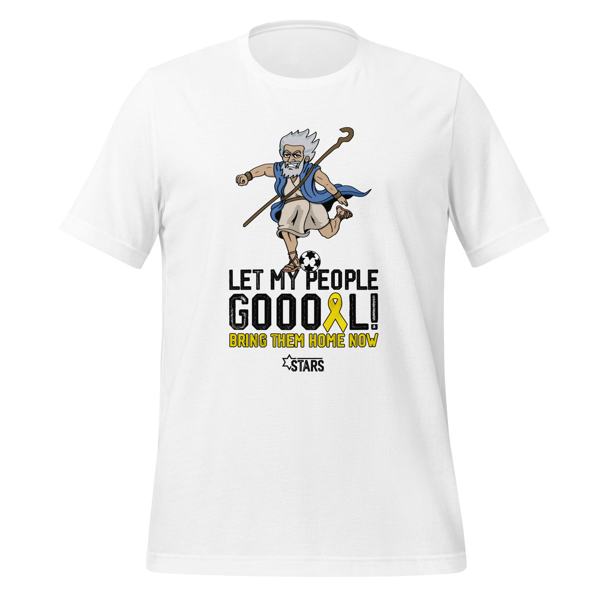 Moses Mascot Let My People GOOOAL Ribbon Unisex T-shirt (100% Donation)