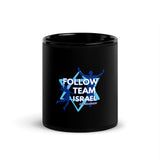 Follow Team Israel Black Glossy Mug